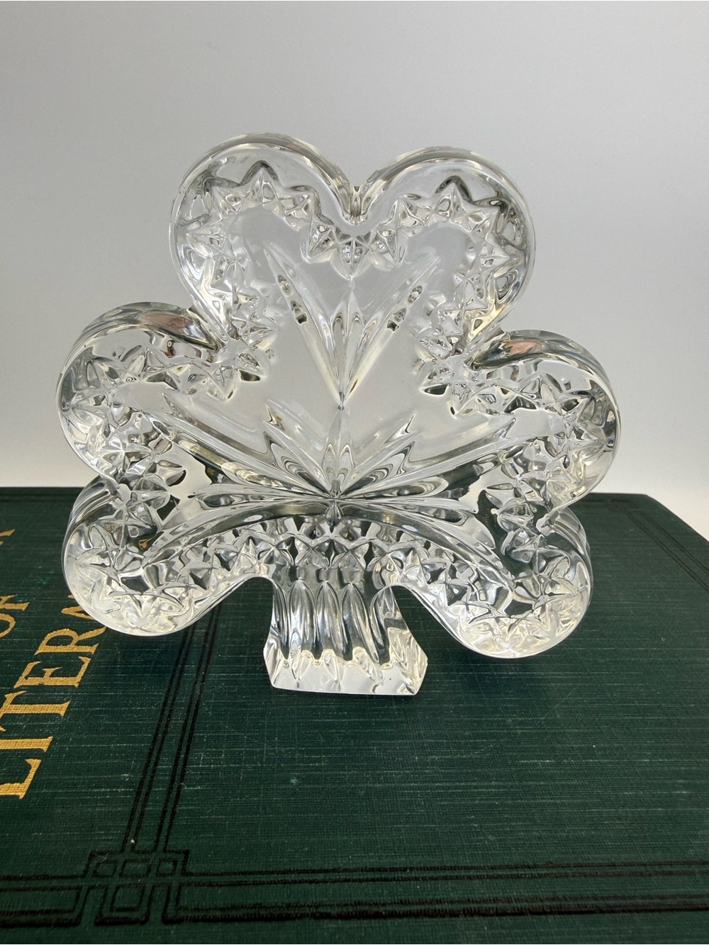 Waterford Crystal Shamrock Irish Crystal Paperweight, Clear